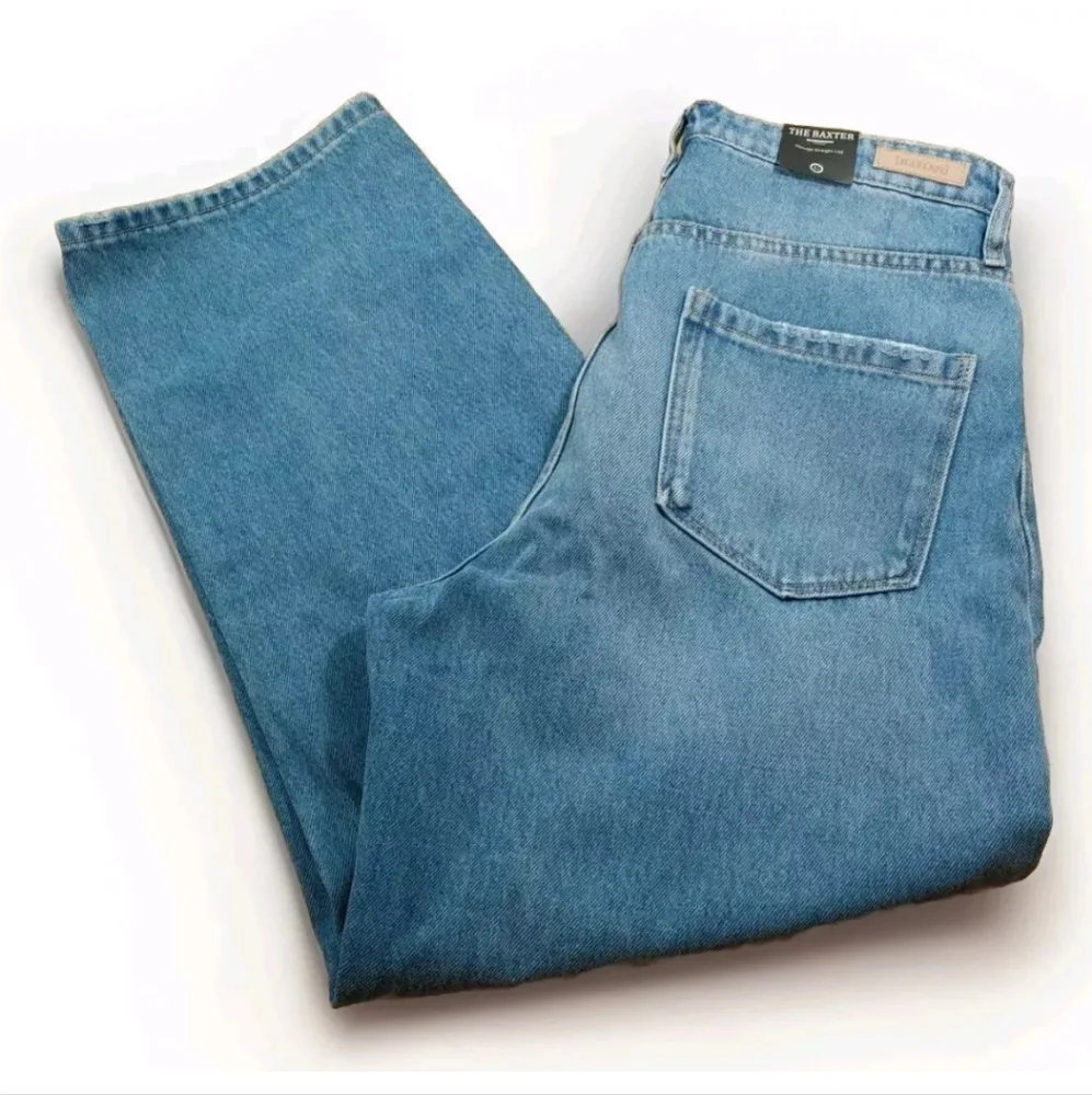 Blanknyc The Baxter Jeans Sz 31 Mom High Waisted Ribcage Straight Blue Denim Nwt